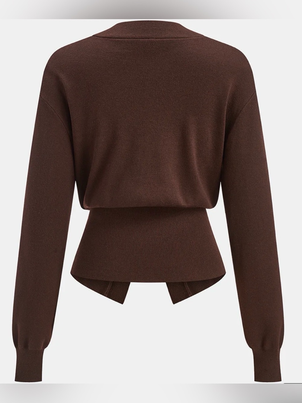 Metal Detail V-Neck Wool Blend Sweater - Picture 4 of 7